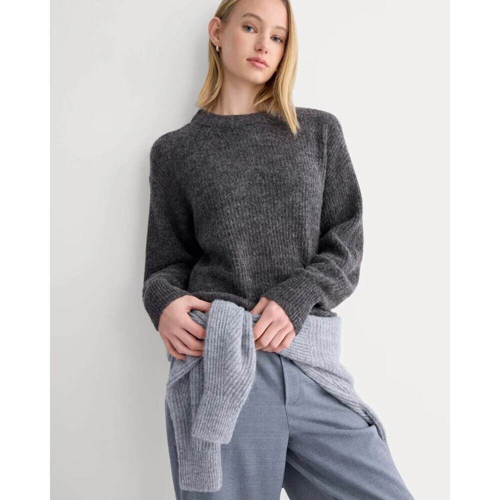 EVERLANE The Cocoon Crew in Alpaca Women's M Grey Sweater Capsule Scandi Girl